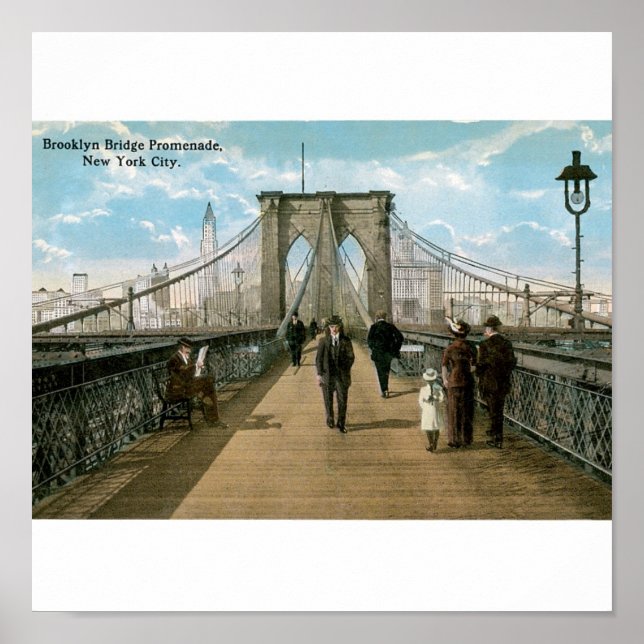 Brooklyn Bridge Promenade, New York City Poster (Vorne)