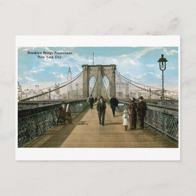 Brooklyn Bridge Promenade, New York City Postkarte (Vorderseite)