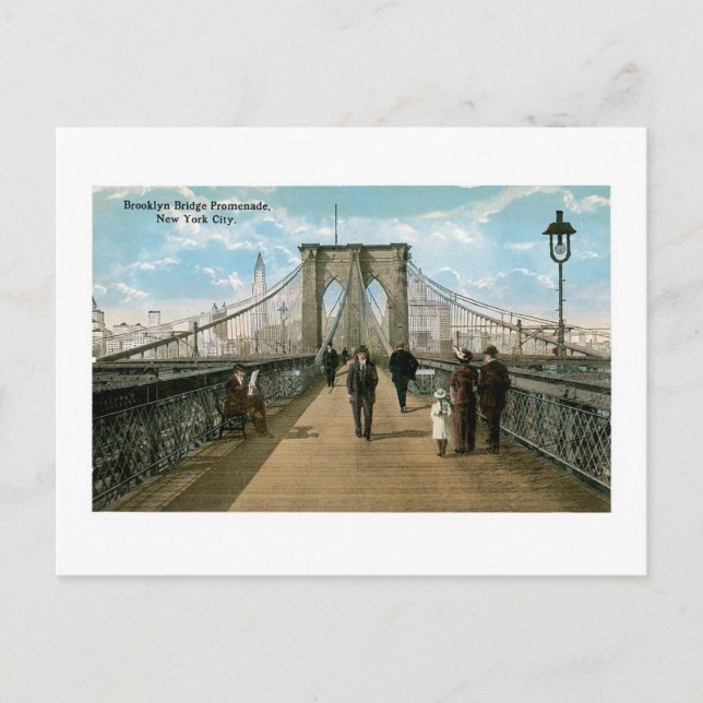 Brooklyn Bridge Promenade Postkarte (Vorderseite)