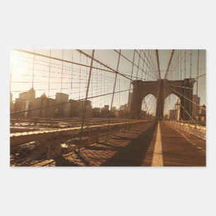 Brooklyn Bridge. Rechteckiger Aufkleber