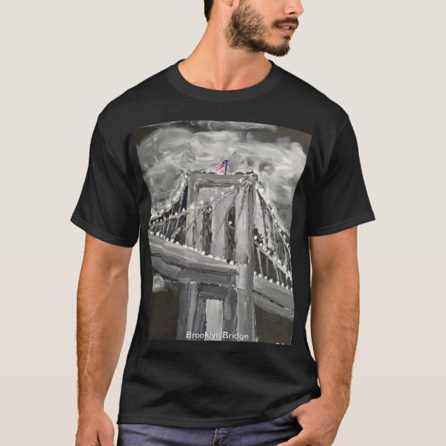 Brooklyn Bridge, schwarzweiß T-Shirt (Vorderseite)