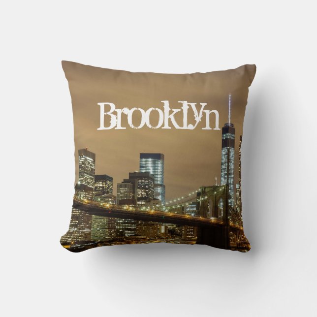 Brooklyn Bridge Skyline Kissen (Vorderseite)