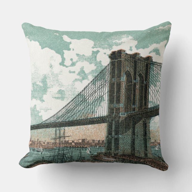 Brooklyn Bridge Throw Kissen (Vorderseite)