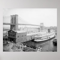Brooklyn Bridge und Docks, 1905. Vintage-Foto