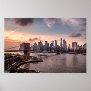 Brooklyn Bridge und Lower Manhattan Poster