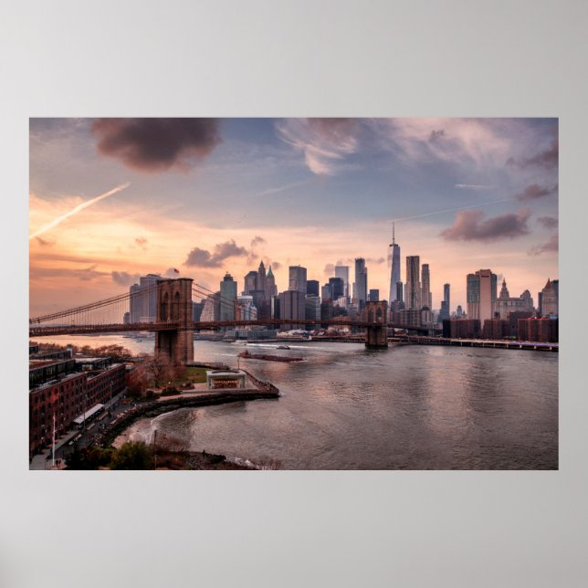 Brooklyn Bridge und Lower Manhattan Poster (Vorne)