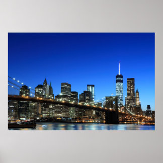 Brooklyn Bridge und Manhattan Skyline Poster