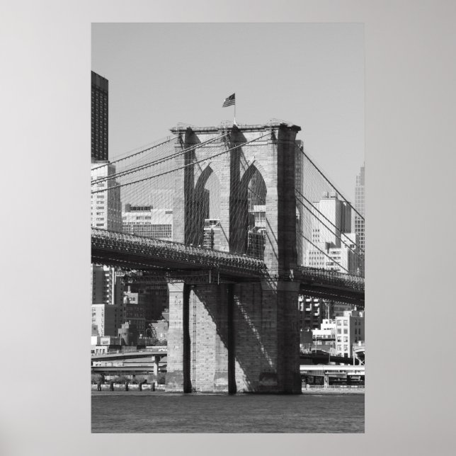 Brooklyn Bridge und Manhattan Skyline Poster (Vorne)