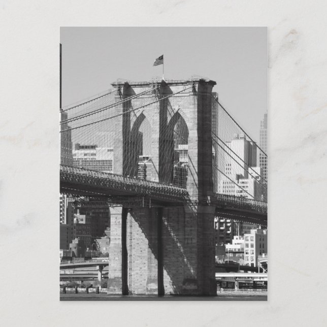 Brooklyn Bridge und Manhattan Skyline Postkarte (Vorderseite)