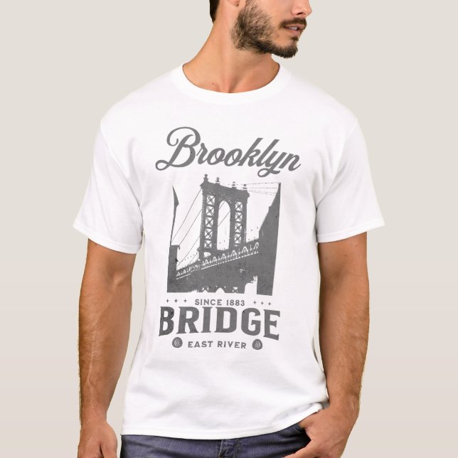 Brooklyn Bridge Vintag NYC T - Shirt (Vorderseite)