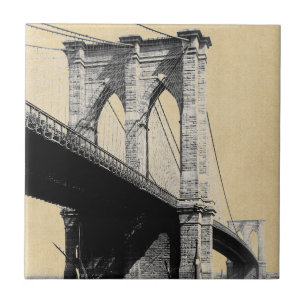 Brooklyn Bridge Wahrzeichen New York 1896 Fliese
