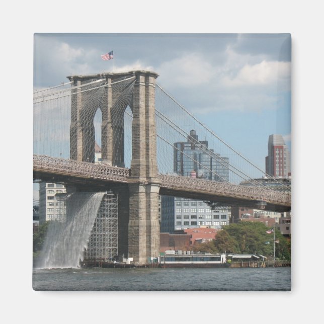 Brooklyn Bridge Wasserfall Magnet (Vorne)