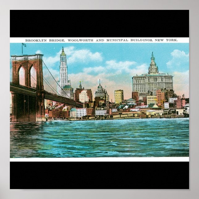 Brooklyn Bridge, Woolworth und Municipal... Poster (Vorne)