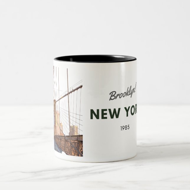Brooklyn Bridge Zweifarbige Tasse (Mittel)