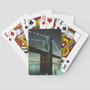 Brooklyn-Brücke an Nachtmanhattan-Brücke Spielkarten