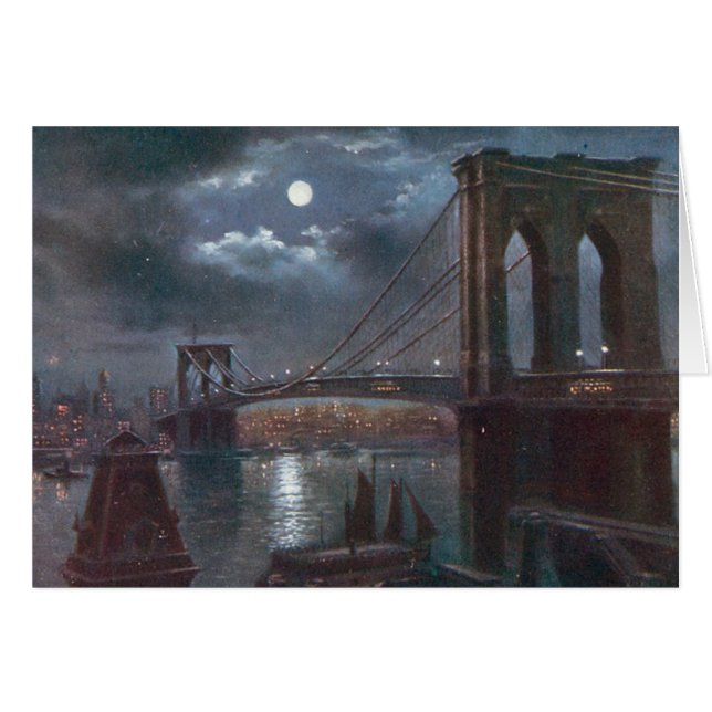Brooklyn-Brücke durch Mondschein (Vorderseite (Horizontal))