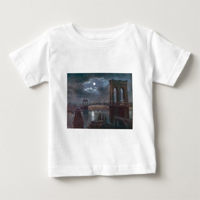 Brooklyn-Brücke durch Mondschein Baby T-shirt (Vorderseite)