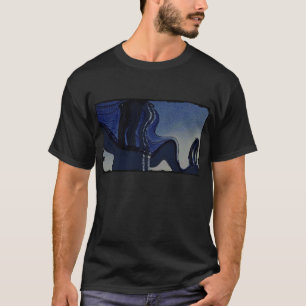 Brooklyn-Brücke im Blau - verworfen T-Shirt