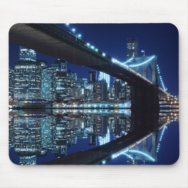 Brooklyn-Brücke nachts, New York City Mousepad (Vorne)