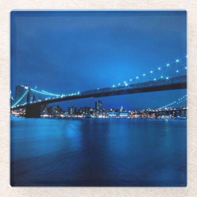 Brooklyn-Brücke, New York Glasuntersetzer (Vorderseite)