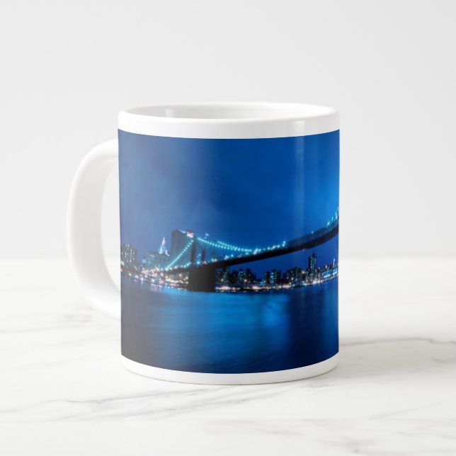 Brooklyn-Brücke, New York Jumbo-Tasse (Vorderseite Links)