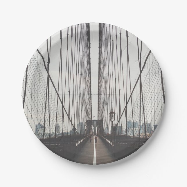 Brooklyn-Brücke, New York Pappteller (Vorderseite)