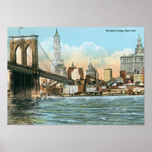 Brooklyn-Brücke, New York Vintag Poster