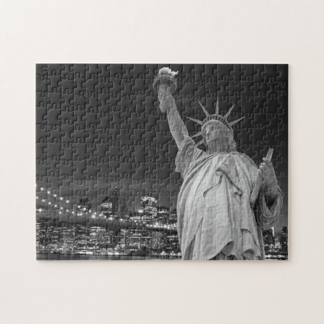 Brooklyn-Brücke und das Freiheitsstatue Puzzle (Horizontal)
