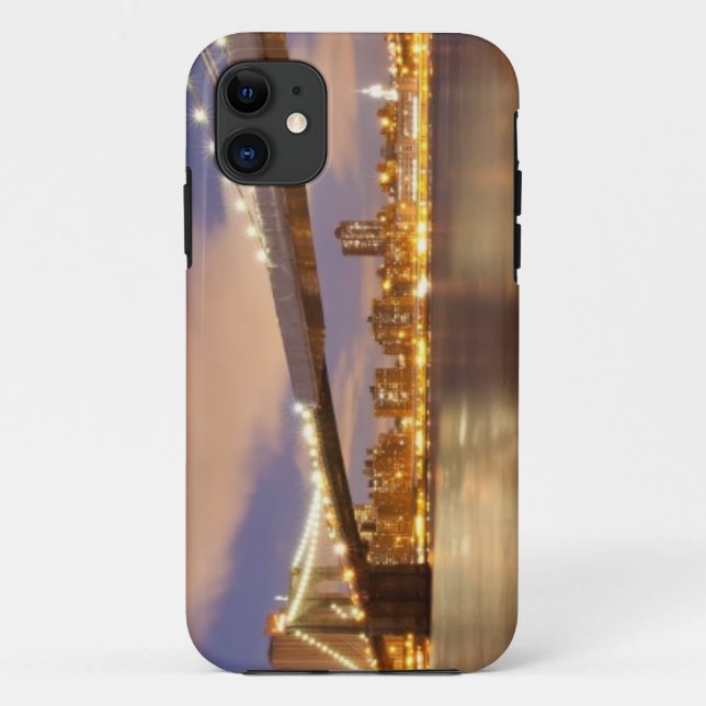 Brooklyn-Brücke und Manhattan nachts Case-Mate iPhone Hülle (Rückseite)