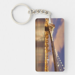 Brooklyn-Brücke und Manhattan nachts Schlüsselanhänger
