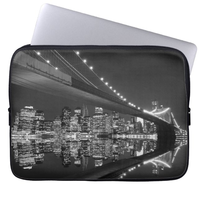 Brooklyn-Brücke und Manhattan-Skyline Laptopschutzhülle (Vorderseite)