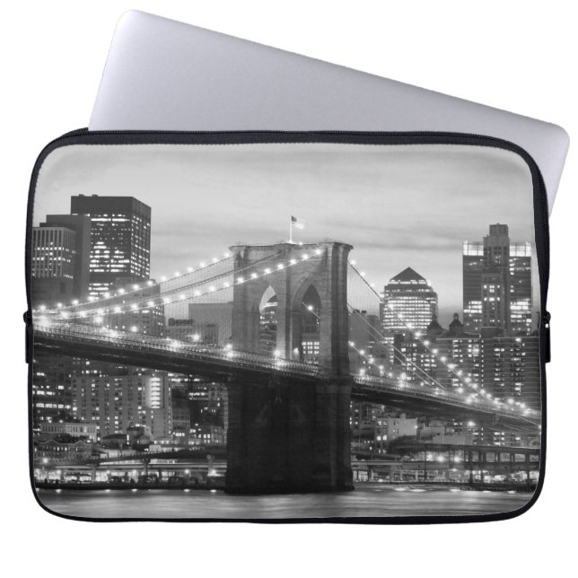 Brooklyn-Brücke und Manhattan-Skyline Laptopschutzhülle (Vorderseite)