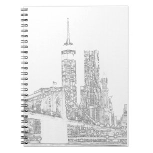 Brooklyn-Brücke und Manhattan-Skyline Notizblock