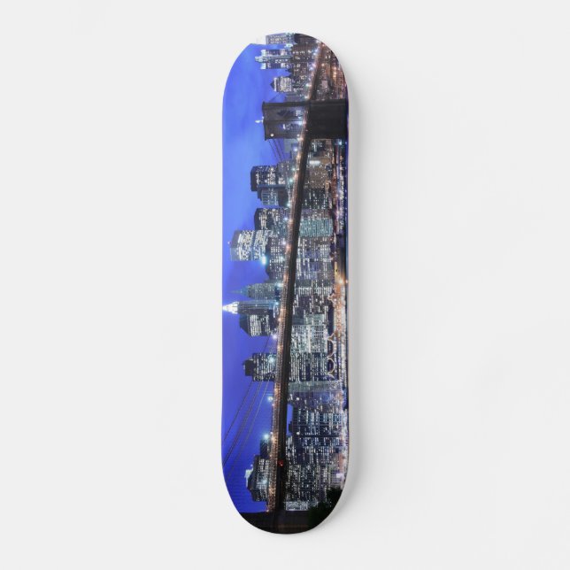 Brooklyn-Brücke und Manhattan-Skyline Skateboard (Vorderseite)
