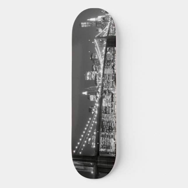 Brooklyn-Brücke und Manhattan-Skyline Skateboard (Vorderseite)