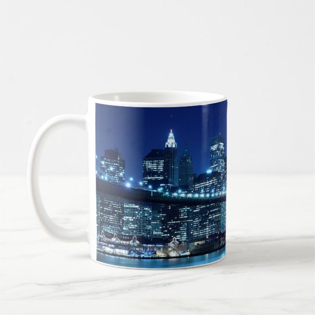Brooklyn-Brücke und Manhattan-Skyline Tasse (Links)