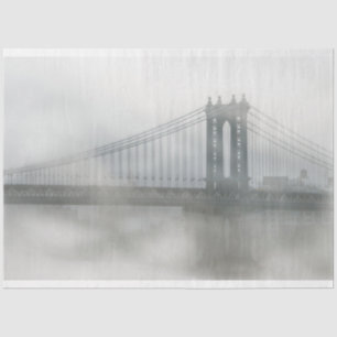 Brooklyn Brücke unter Nebel New York Seidenpapier