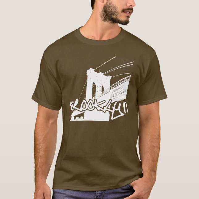Brooklyn-Brücke "Weiß " T-Shirt (Vorderseite)