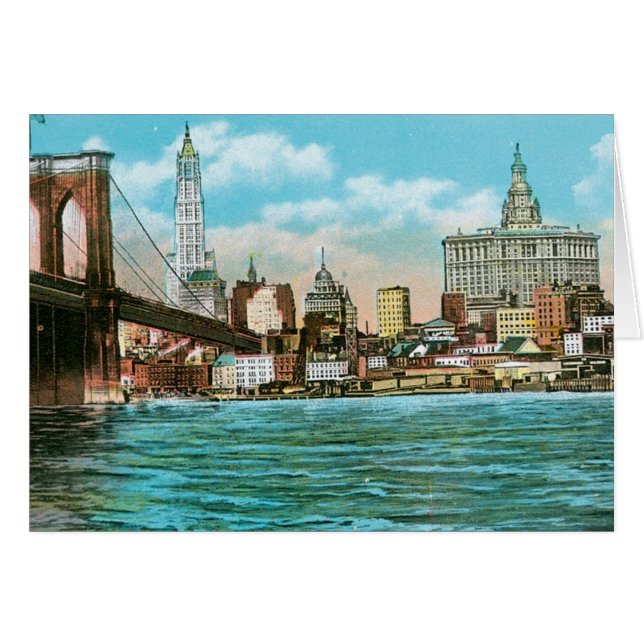 Brooklyn-Brücke, Woolworth und Municipal… (Vorderseite (Horizontal))