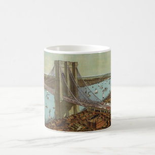 Brooklyn-Brücken-Farbpostkarte Kaffeetasse