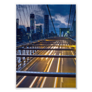 Brooklyn-Brücken-Lichter nachts Fotodruck