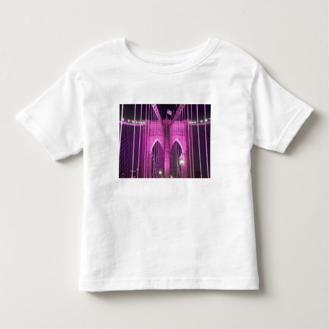Brooklyn-Brücken-Lit lila Kleinkind T-shirt (Vorderseite)