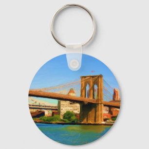 Brooklyn-Brücken-Malerei Schlüsselanhänger