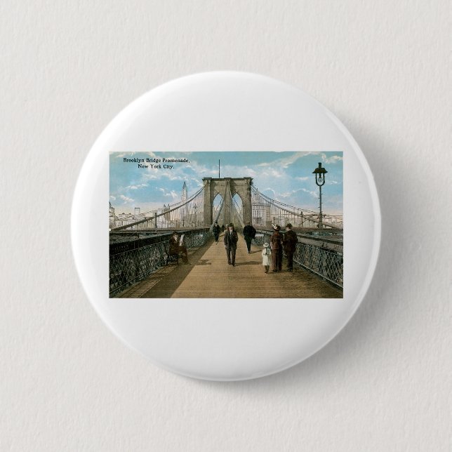 Brooklyn-Brücken-Promenade, New York City Button (Vorderseite)