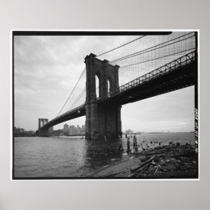 Brooklyn-Brücken-Schwarzweiss-Fotografie Poster