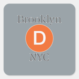 Brooklyn D-Zug Quadratischer Aufkleber