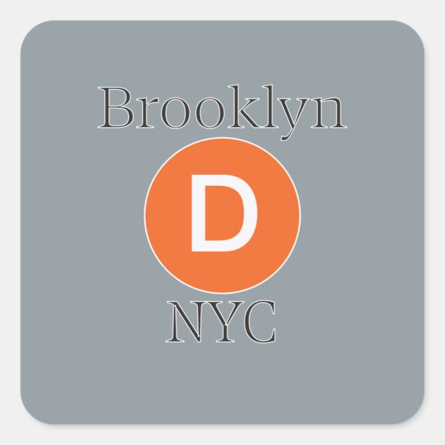 Brooklyn D-Zug Quadratischer Aufkleber (Vorderseite)