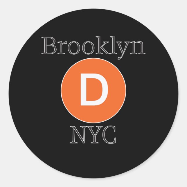 Brooklyn D Zug Runder Aufkleber (Vorderseite)