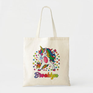 Brooklyn Dabbing Unicorn Rainbow Personalisierter  Tragetasche
