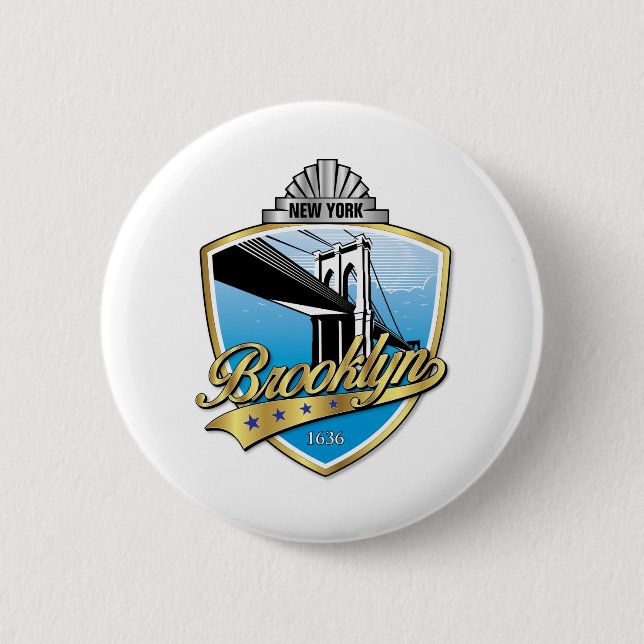 Brooklyn Design Gold Button (Vorderseite)
